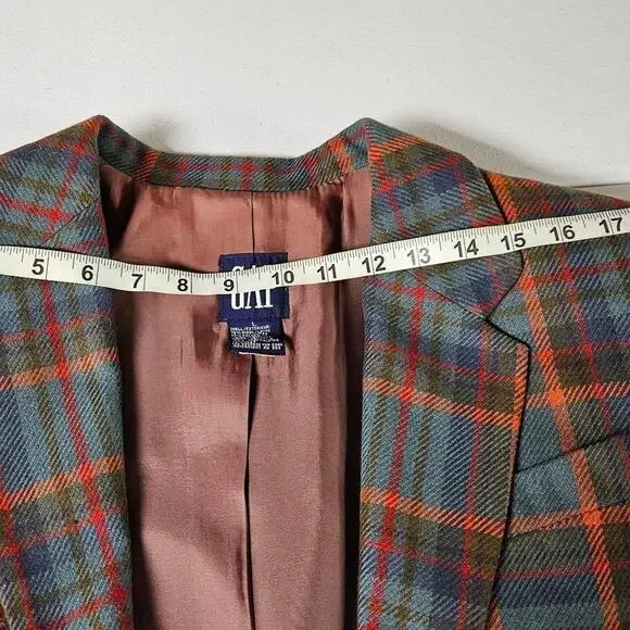 Vtg 80s gap plaid gap blazer large - Picture 7 of 8